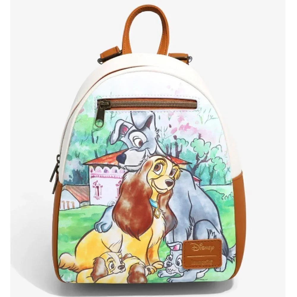 LOUNGEFLY Disney Lady And The Tramp Family Mini Backpack NWT